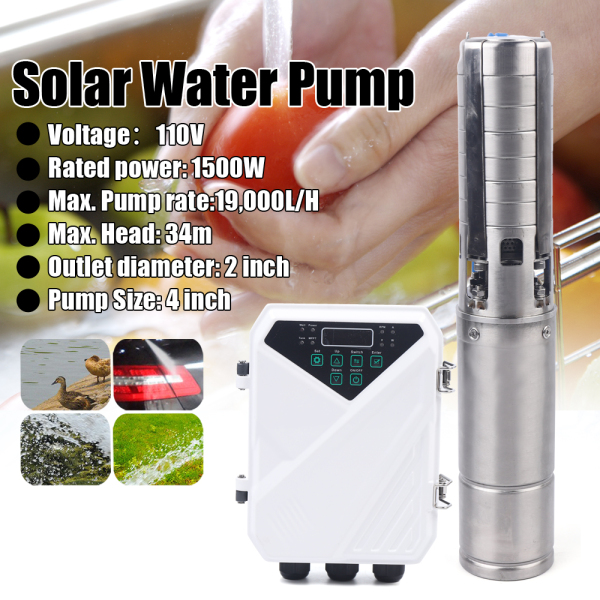4" Solar Water Pump Submersible Deep Well Water Pump Bore Hole MPPT Controller